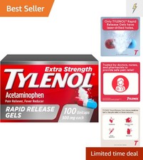 Tylenol Extra Strength 500mg Rapid Release Gelcaps - Fast Pain Relief, 100 Count