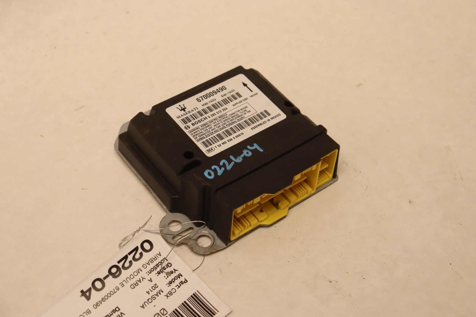 2014-2017 MASERATI QUATTROPORTE AIR BAG SRS RESTRAINT CONTROL MODULE OEM