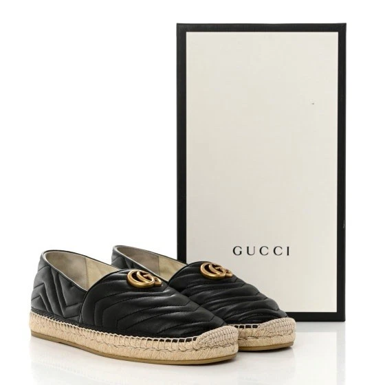 Espadrille Gucci en cuir avec double G taille 35,5 US 5,5 NEUVE AVEC ÉTIQUETTE