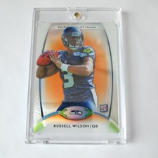 2012 TOPPS PLATINUM RUSSELL WILSON SEATTLE SEAHAWKS ROOKIE RC FOOTBALL CARD D. rookie card picture