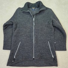 VTG Woolrich Men Charcoal Wool Full Zip S Mock Neck Fleece Heritage Made in USA