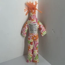 DAMMIT DOLL Voodoo Groovy Retro Flowers Floral Garden Orange 13"