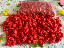 Red Hard Plastic Counting Hippos MATH MANIPULATIVES Lot Of 25 Teaching Tool