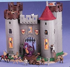 Vintage 1999 Kool Toyz Hidden Adventure Castle Playset Poseable Knights, Dragon