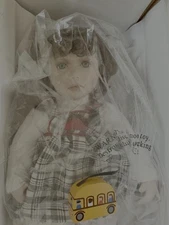 The Hamilton Collection Doll “Jane” School Girl Dressed Black/White Jumper 1997 