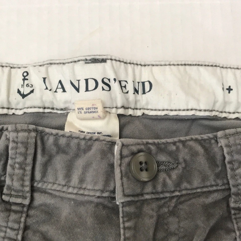 Pantalones de terciopelo gris Lands' End para niña talla 8+ Foto 3 de 4