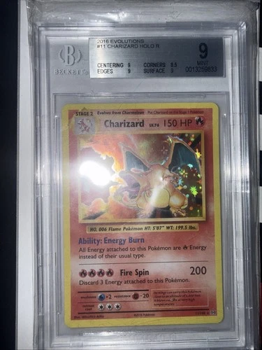 2016 Pokemon XY Evolutions Charizard 11/108 Holo BGS 9