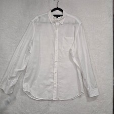 Banana Republic White Slim Fit Long Sleeve Button Down Shirt Mens Size L