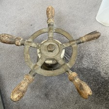 Vintage Nautical Wooden and Brass Ship's Wheel