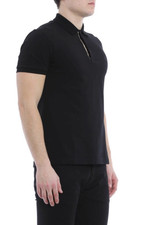 Burberry Cotton Pique Polo Shirt Black Nova Check Placket SS Embroidered Logo XL