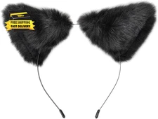 Long Fur Cat Ears Anime Cosplay Headband Hairband Halloween Cosplay Party Costum