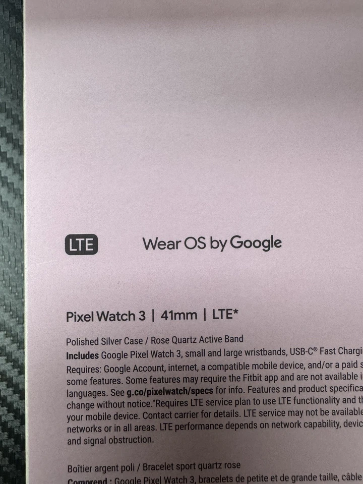 Google - Pixel Watch 3 (41mm) Smartwatch with Rose Quartz Band - LTE - Brand New - Image 3 of 4