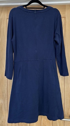 Whistles Kleid Marine Langarm Knielang Taschen Swing-Stil Größe 16 - Bild 7 von 11
