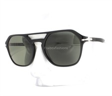 Persol Sunglasses PO3206S 95/58 Glossy Black Polarized Green Glass with Case