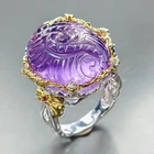 Gemstone 38 ct+ Natural Amethyst Ring 925 Sterling Silver Size 8 /R470780