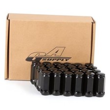 Lug Nuts 14X1.5, Close End Bulge Acorn M14x1.5 Black 24pcs 1.9" 48mm 19mm Hex