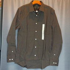 Banana Republic Mens Slim Fit Button Down Shirt S Brown Wrinkle Resistant