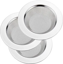 LASSHSWA 3 PCS Kitchen Sink Strainer Stainless Steel, Silver 