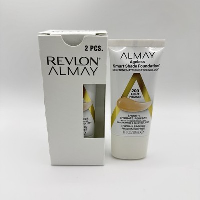 Almay Ageless Smart Shade Foundation 200 Light Medium - 2 Pack - New Sealed