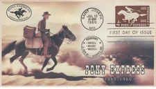 AO-U543-1, 1960, Pony Express, First Day Cover, Add-on Cachet, Saint Joseph MO,