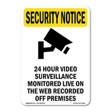 24 Hour Video Surveillance OSHA Security Notice Sign Metal Plastic Decal