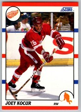 1990 Score Joey Kocur #201 Detroit Red Wings Right Wing Hockey Card