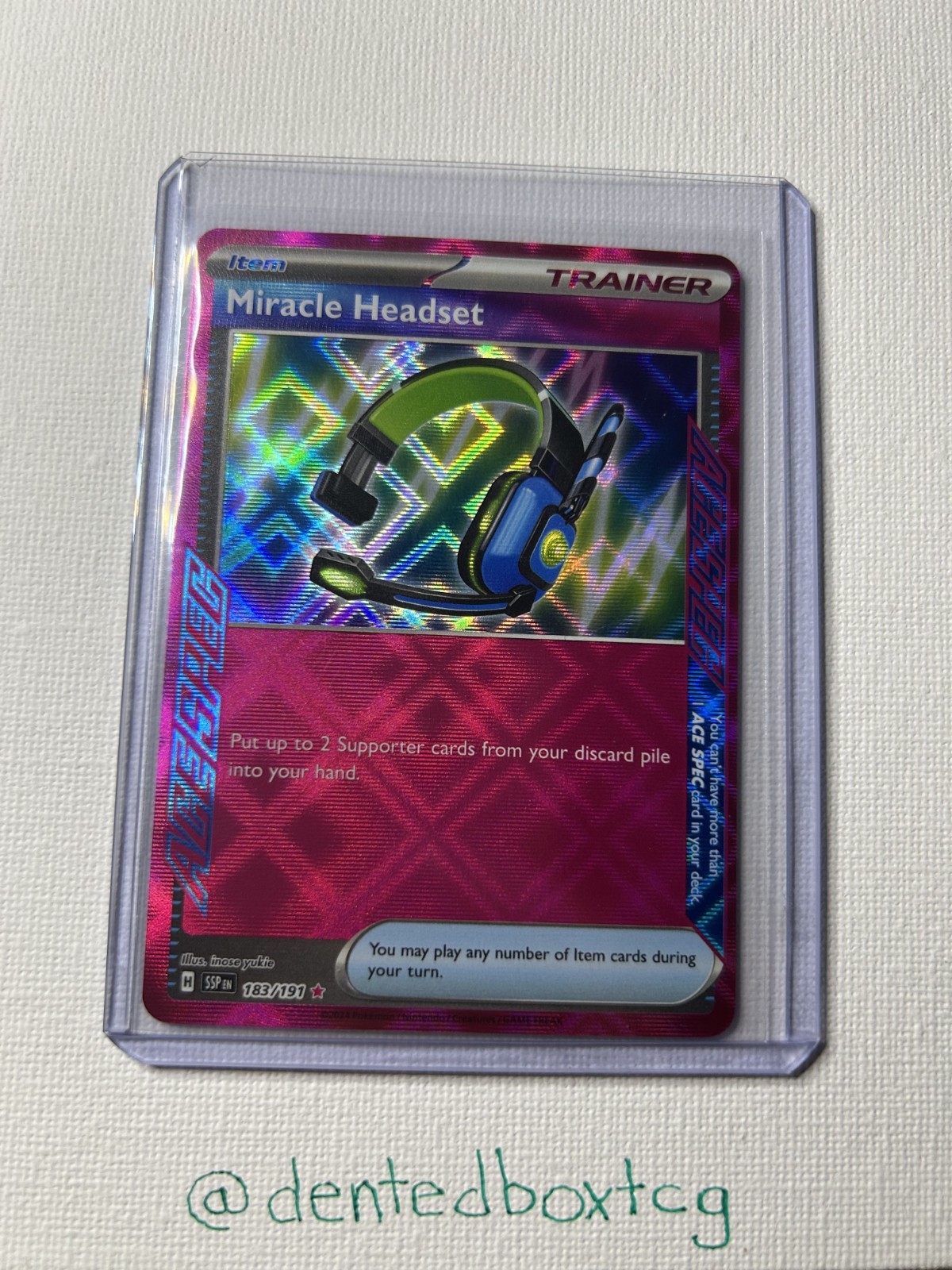 Miracle Headset - 183/191 Scarlet & Violet Surging Sparks ACE SPEC Ultra Rare NM