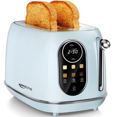 KEENSTONE SMART TOUCH SCREEN TOASTER 2 SLICE RETRO WIDE SLOT TAO1321A - BLUE