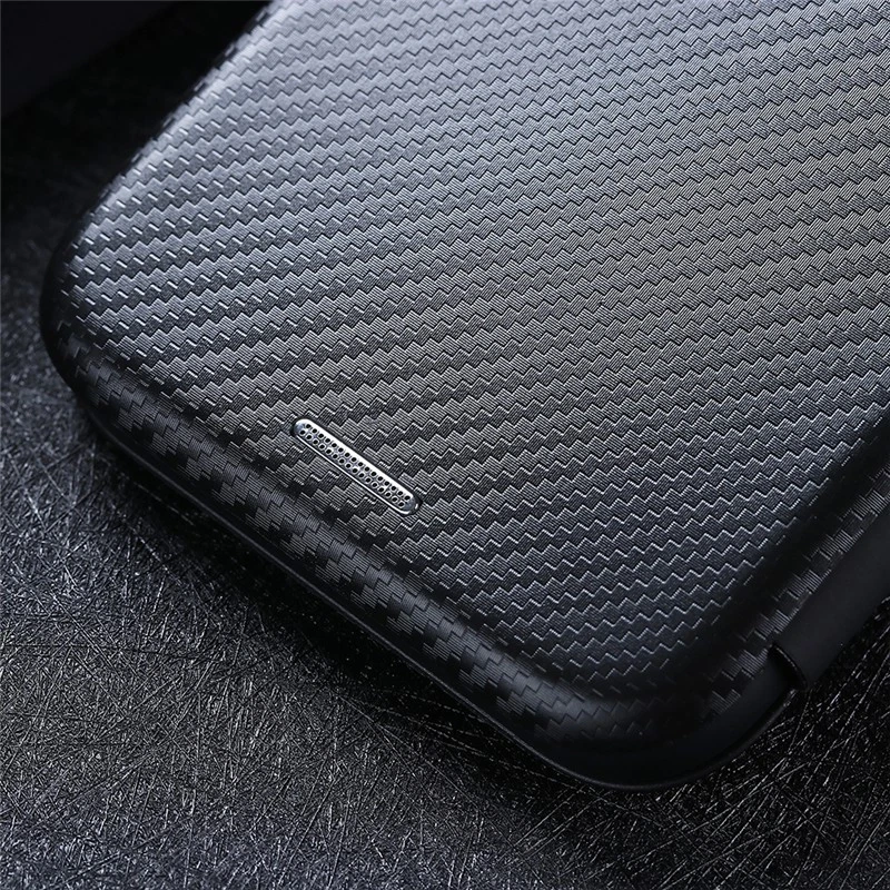 For iPhone 16e 16 15 14 13 12 11 Pro Max X Carbon Fiber Flip Leather Wallet Case - Picture 13 of 28