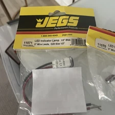 JEGS LED Indicator Lamp Lot Blue & Red 12V Panel Lights NOS Custom Wiring Pair