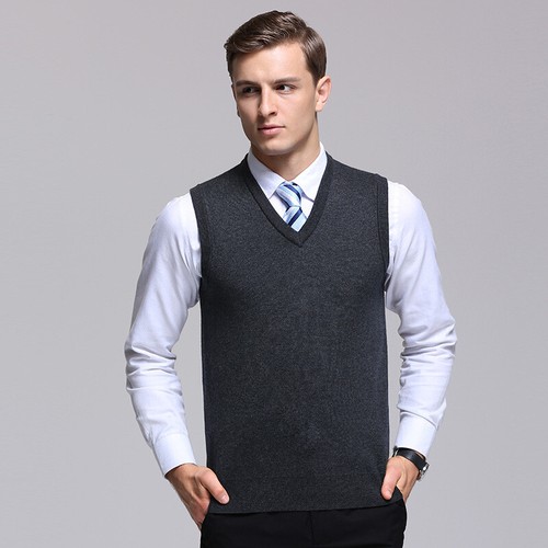 Herren V-Ausschnitt ärmellos Pullover Weste Slim Fit Strickpullover Gilets Tank Tops - Bild 21 von 45