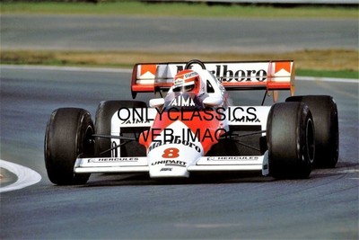 1984 NIKI LAUDA GRAND PRIX FORMULA ONE 8X12 PHOTO VINTAGE AUTO RACING Great Shot