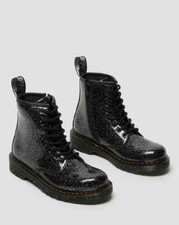 Dr. Martens 1460 27050001 Boots Kids US 2 Black Glitter Leather Round Toe PQ133