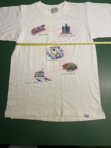 Camiseta De Colección Detroit (Pequeña De Gran Tamaño) Blanca Greektown Bob-lo Boat Tiger Stadium - Imagen 2 de 18