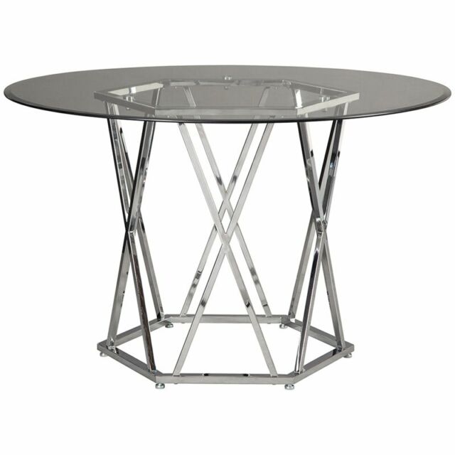Ashley Furniture Madanere 47 Round Glass Top Dining Table In