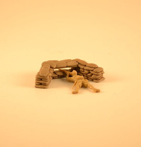 Produits MP Sandbags Wall Emplacement 1/72 Scale, 3pcs + 3 stumps Wargame #7209 - Picture 5 of 6