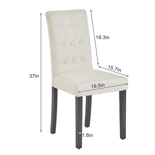 Set of 2/4 Button Tufted Dining Room Armless Dining Side Chair High Back Kitchen - Picture 23 of 43