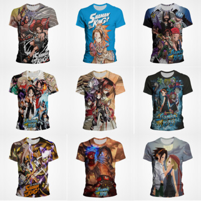 Cosplay Shaman King Yoh Asakura 3D T-Shirts Adult Kids Short Sleeves Tops Tee