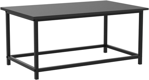 Black Coffee Table Simple Modern Rectangular Center Table, Easy Assembly - Picture 4 of 11