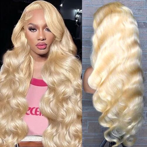 613 Blonde 13x4 Lace Front Perücke Körperwelle Echthaar Perücken Lace Frontal Perücken - Bild 4 von 11