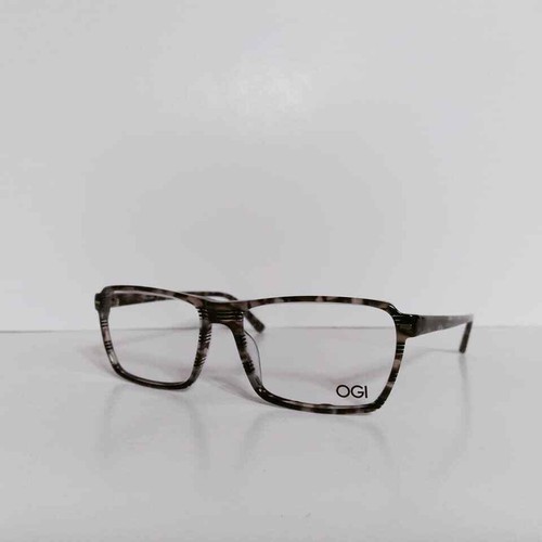 Mens OGI Square Gray Chop Stripe Eyeglasses Frames 55-16-140 Made In Japan - Picture 2 of 5