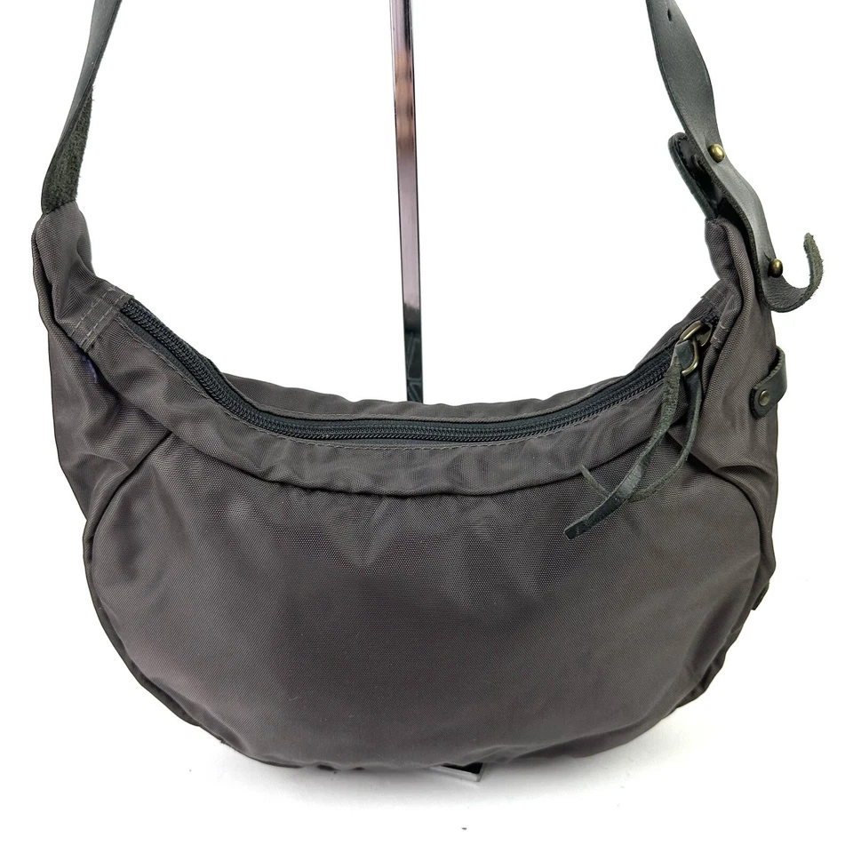 Overland Equipment Bolso de Mano Marrón Gris Bolso de Hombro Bordado Floral Cartera Foto 4 de 4