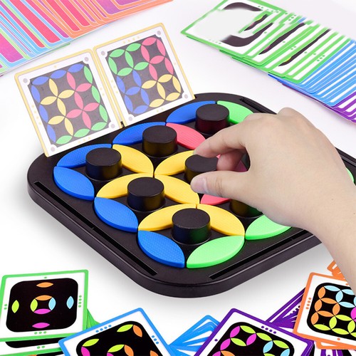 Kids Rotating Puzzle Tangram Table Games Fun Educational for Children - Picture 5 of 10