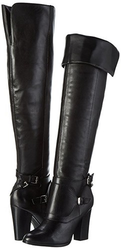 PVP £ 177 Aldo beliarosa Negro de Cuero Real SOBRE la RODILLA ALTA LARGAS  BOTAS TALLA 3 36 | eBay