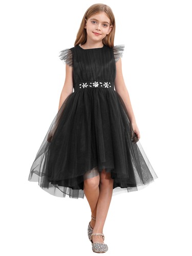 Kids Girl~Princess Dress Vintage Ruffle Tutu Tulle Wedding Party Graduation Prom - Picture 51 of 64