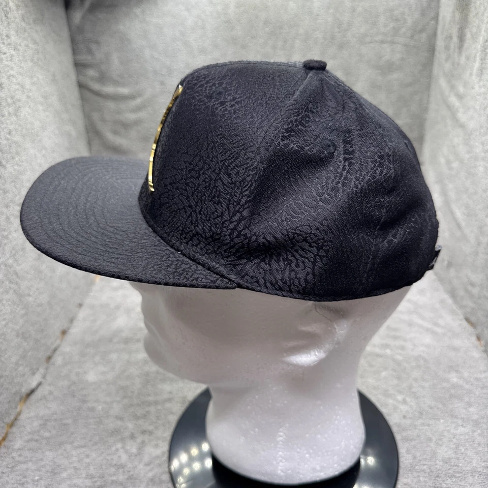 Jordan Jumpman Pro Snapback Hat Black Gold Metal Logo Adjustable Streetwear Cap - Image 2 of 4