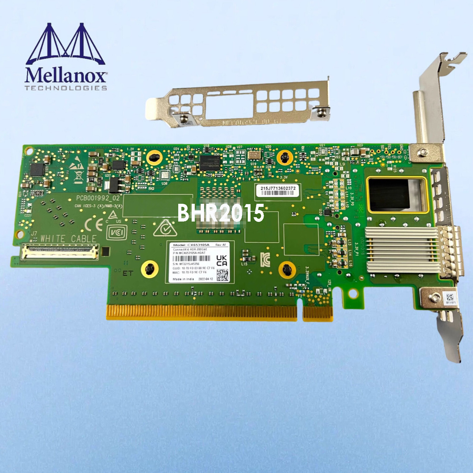 CX653105A MELLANOX ConnectX-6 VPI Adapter Card HDR/200GbE MCX653105A