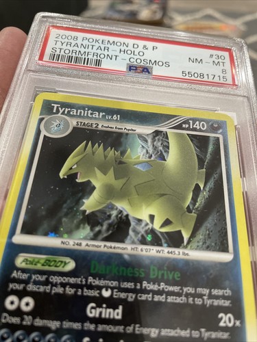 2008 STORMFRONT 030/100 30 TYRANITAR COSMOS HOLO PSA 8 - Picture 3 of 10