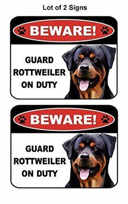 beware of dog sign rottweiler