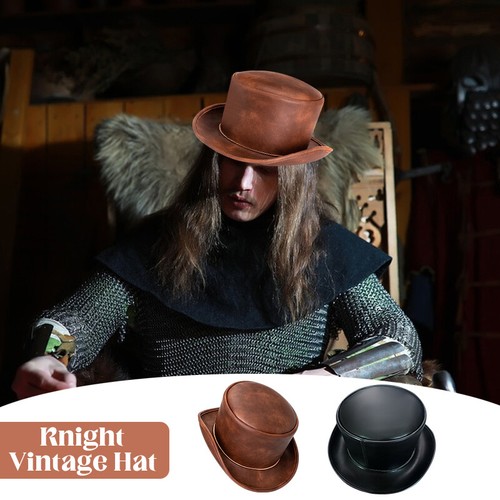 Medieval Hat Punk Magic Hat Gentlemen Cosplay Performing Cap Gift Props Vintage - Picture 1 of 11